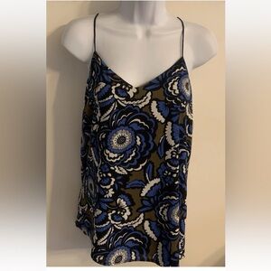 (NWT) Express Junior’s Size Medium Royal Blue Floral Lined Sleeveless Top
